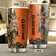 Load image into Gallery viewer, Vizsla Birds & Deer shed Hunting Dog Custom name Stainless Steel Tumbler Cup FSD4297