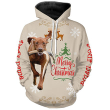 Load image into Gallery viewer, Christmas Vizsla Hunting Dog Custom Name Shirts, Gifts for Hunters FSD4617