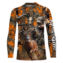 Load image into Gallery viewer, Deer Bow Hunting Orange camouflage Custom Name Shirts, Personalized Deer Hunting Clothes FSD352