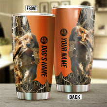 Load image into Gallery viewer, English Cocker Spaniel Birds & Deer shed Hunting Dog Custom name Stainless Steel Tumbler Cup FSD4374