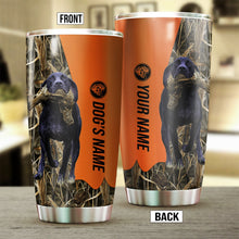 Load image into Gallery viewer, Black German Shorthaired Pointer Birds & Deer shed Hunting Dog Custom name Stainless Steel Tumbler Cup FSD4321