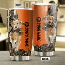 Load image into Gallery viewer, Golden Retriever Birds & Deer shed Hunting Dog Custom name Stainless Steel Tumbler Cup FSD4322