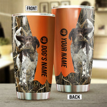 Load image into Gallery viewer, Small Munsterlander Birds & Deer shed Hunting Dog Custom name Stainless Steel Tumbler Cup FSD4326