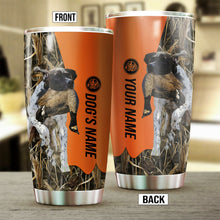 Load image into Gallery viewer, English Pointer Birds & Deer shed Hunting Dog Custom name Stainless Steel Tumbler Cup FSD4331