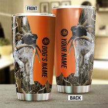 Load image into Gallery viewer, English Pointer Birds & Deer shed Hunting Dog Custom name Stainless Steel Tumbler Cup FSD4331