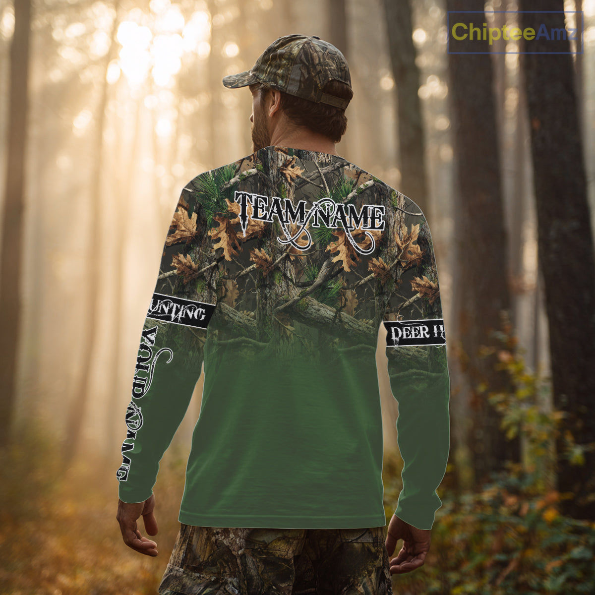 Personalized Green Deer Hunting Camo Full Printing Shirts, Best Hunting Gifts NHT46