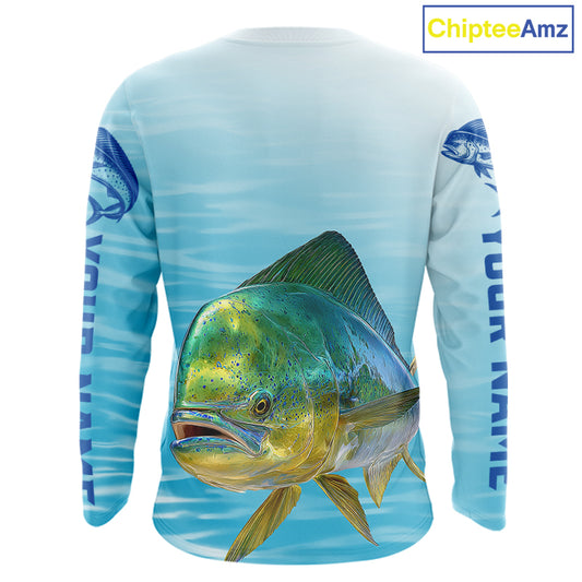 Mahi Mahi Ocean Blue Performance Fishing Shirt, Mahi Mahi Tournament Fishing Shirts NHT615