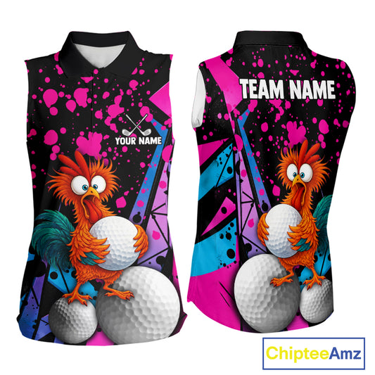 Colorful Funny Chicken Golf Jersey for Womens Golf League Team Shirt