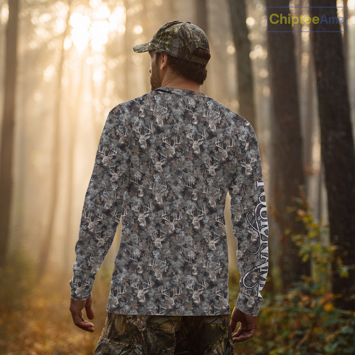 Beautiful Deer Hunting Shirt Pattern Deer Camo Custom Name 3D All Over Printed Hunting Gift NHT90