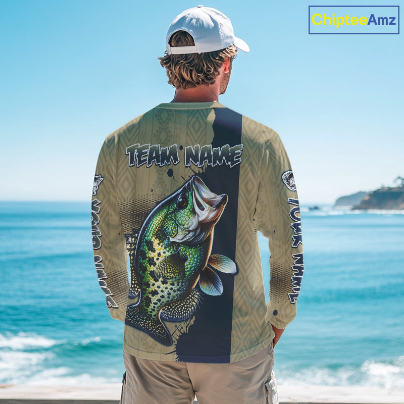 Personalized Crappie Fishing Shirts Long Sleeve For Men, Crappie Fishing Jerseys NHT510