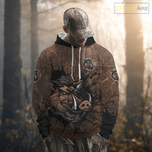 Load image into Gallery viewer, Brown Camo Boar Hunting 3D All Over Printed Shirts, Custom Boar Hunting Outfit, Hunting Gifts NBT212