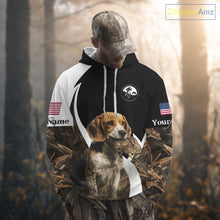 Load image into Gallery viewer, Personalized Rabbit Hunting Beagle Dog American Flag Details Camo 3D Shirts, Rabbit Hunting Gifts NBT216