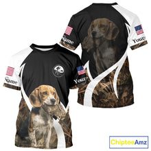 Load image into Gallery viewer, Personalized Rabbit Hunting Beagle Dog American Flag Details Camo 3D Shirts, Rabbit Hunting Gifts NBT216