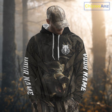 Load image into Gallery viewer, Boar Hunting Custom Name Brown Camouflage Hunting Clothes, Boar Hunting Outfit, Hunting Gifts NBT169