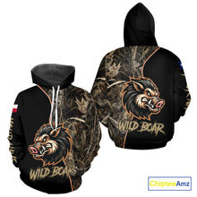 Load image into Gallery viewer, Custom Brown Camo with TX Flag Boar Hunting Shirts for Men, Boar Hunting Clothes, Hunting Gifts NBT188