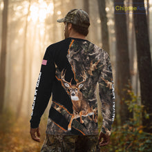 Load image into Gallery viewer, Whitetail Deer Hunting Brown Camo with Scope US Flag Shirts, Deer Hunting Clothes for Hunters NBT230