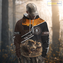 Load image into Gallery viewer, Wild Boar Hunting Leather Pattern Custom Name 3D All Over Printed Shirts Personalized Boar Shirt NBT143