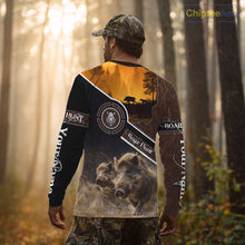 Load image into Gallery viewer, Wild Boar Hunting Leather Pattern Custom Name 3D All Over Printed Shirts Personalized Boar Shirt NBT143