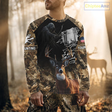 Load image into Gallery viewer, Brown Camo Grim Reaper Whitetail Deer Hunting Shirt – Bow Hunting Apparel for Men, Hunter Gifts NBT28