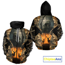 Load image into Gallery viewer, Best Deer Hunting Camo Grim Reaper Shirts - Deer Hunting Clothes, Big Game Hunting Gifts for Men NBT49