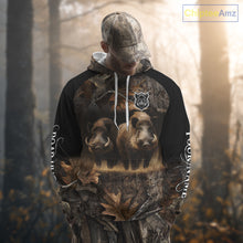 Load image into Gallery viewer, Wild Boar Hunting Forest Camouflage 3D Custom Name Shirts, Boar Hunting Gift Ideas for Hunters NBT224
