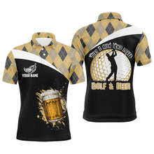 Load image into Gallery viewer, Just A Man Who Loves Golf & Beer Argyle Pattern Golf Polo Shirt Beer Golf Shirts For Men LDT0533