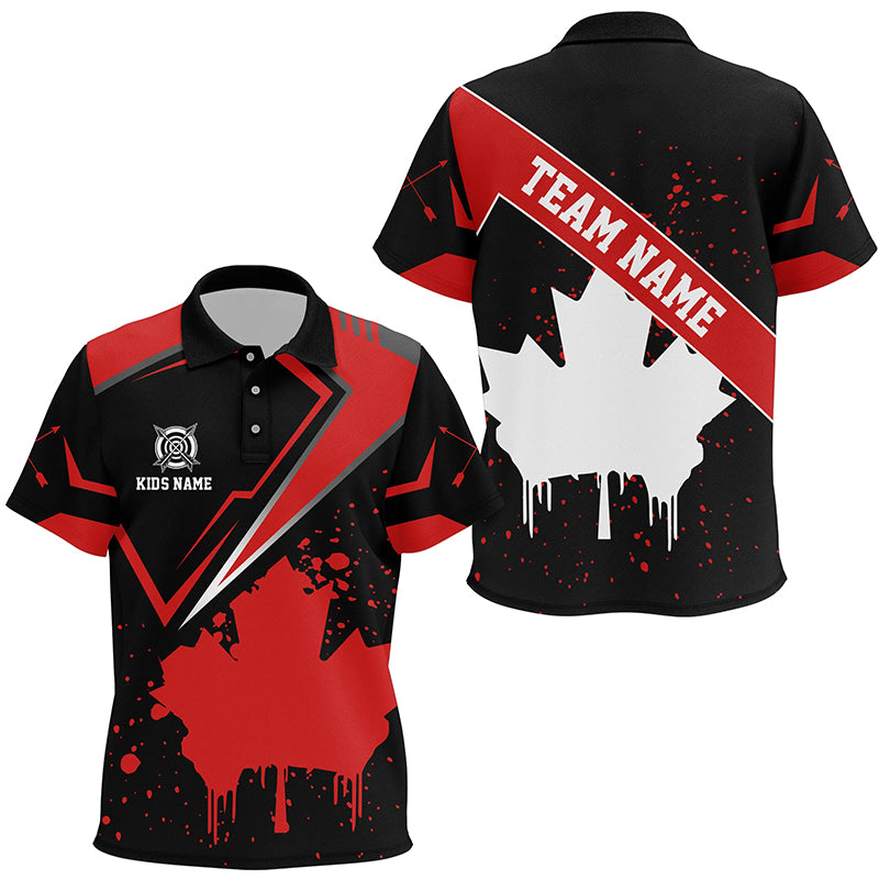Personalized Archery Canada Leaf Vintage Style Kid Polo Shirts Custom Canada Archery Shirts TDM0711