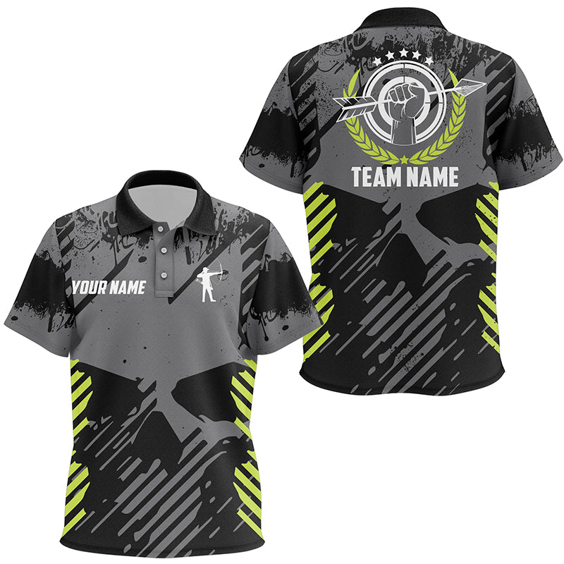 Archery Grey Skull Grunge Style Custom 3D Polo Shirts For Kid Best Idea Gifts Shirts For Archers TDM0600