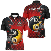 Load image into Gallery viewer, Funny Ying And Yang Eyes Of Wolf Billiard Shirts For Men Custom 8 & 9 Ball Billiard Jerseys | Red TDM2714