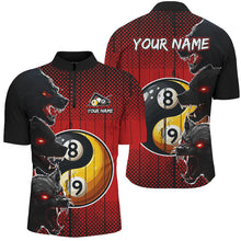 Load image into Gallery viewer, Funny Ying And Yang Eyes Of Wolf Billiard Shirts For Men Custom 8 & 9 Ball Billiard Jerseys | Red TDM2714