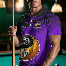 Load image into Gallery viewer, Funny Ying And Yang Eyes Of Wolf Billiard Shirts For Men Custom 8 & 9 Ball Billiard Jerseys |Purple TDM3598