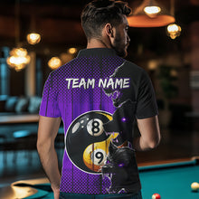 Load image into Gallery viewer, Funny Ying And Yang Eyes Of Wolf Billiard Shirts For Men Custom 8 & 9 Ball Billiard Jerseys |Purple TDM3598