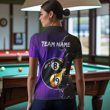 Load image into Gallery viewer, Funny Ying And Yang Eyes Of Wolf Billiard Shirts For Women Custom 8 & 9 Ball Billiard Jerseys |Purple TDM3598