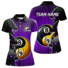 Load image into Gallery viewer, Funny Ying And Yang Eyes Of Wolf Billiard Shirts For Women Custom 8 & 9 Ball Billiard Jerseys |Purple TDM3598