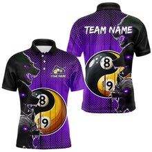 Load image into Gallery viewer, Funny Ying And Yang Eyes Of Wolf Billiard Shirts For Men Custom 8 & 9 Ball Billiard Jerseys |Purple TDM3598