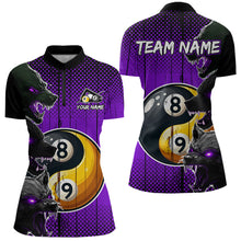 Load image into Gallery viewer, Funny Ying And Yang Eyes Of Wolf Billiard Shirts For Women Custom 8 & 9 Ball Billiard Jerseys |Purple TDM3598