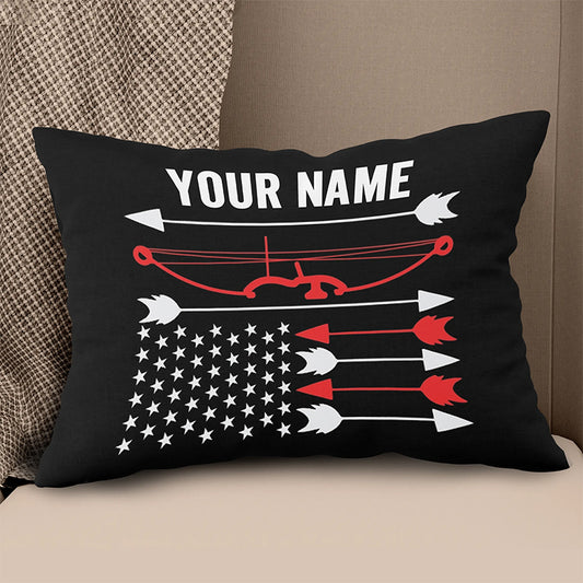 Archery Flag Design Pillow Custom Name Canvas And Linen Throw Pillows TDM0774