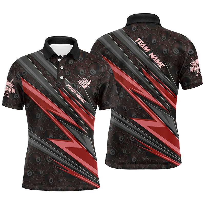 Personalized Name Red Billiard Jerseys For Men Best Custom Pool Team Polo Shirts TDM1289