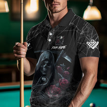 Load image into Gallery viewer, Death Skeleton 8 Ball Pool Roses Men's Billiard Shirt Custom Billiard Jersey, Billiard Team Shirts TDM3796