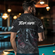 Load image into Gallery viewer, Death Skeleton 8 Ball Pool Roses Men's Billiard Shirt Custom Billiard Jersey, Billiard Team Shirts TDM3796