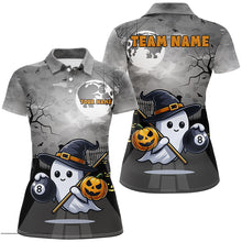 Load image into Gallery viewer, Funny Ghostly Halloween Billiard Shirts For Women Custom Halloween Gift For Pool Lover TDM2629