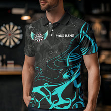 Load image into Gallery viewer, Turquoise Arrow Wings Custom Dart Shirt For Men, Dart Jerseys Pocket Option TDM3668