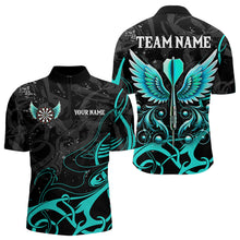 Load image into Gallery viewer, Turquoise Arrow Wings Custom Dart Shirt For Men, Dart Jerseys Pocket Option TDM3668