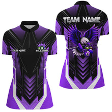 Load image into Gallery viewer, Personalized Funny Eagle Billiard Shirts For Women Custom Name Purple Billiard Balls Sports Jerseys TDM2224