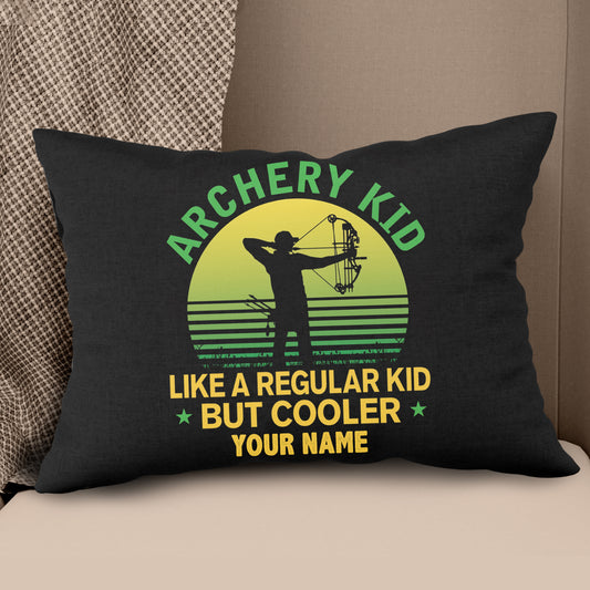 Custom Funny Archery Kid Retro Vintage Pillow, Funniest Pillows Gifts TDM0786