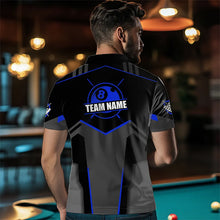 Load image into Gallery viewer, Billiard Jerseys For Men Custom Polo & Quarter-Zip Billiard Shirts, Team Pooler Short Sleeve |Blue TDM3385