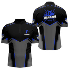 Load image into Gallery viewer, Billiard Jerseys For Men Custom Polo & Quarter-Zip Billiard Shirts, Team Pooler Short Sleeve |Blue TDM3385
