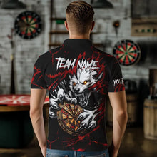 Load image into Gallery viewer, Personalized Wolf Lightning Darts Polo & Quarter Zip Custom Dart Shirts For Men Darts Jerseys |Red TDM3443