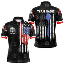 Load image into Gallery viewer, Personalized American Flag Dart Polo & Quarter Zip Shirt For Men Custom Patriotic Dart Jerseys TDM3083