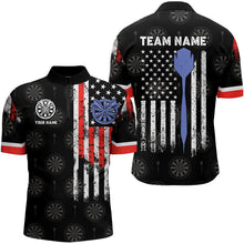 Load image into Gallery viewer, Personalized American Flag Dart Polo & Quarter Zip Shirt For Men Custom Patriotic Dart Jerseys TDM3083